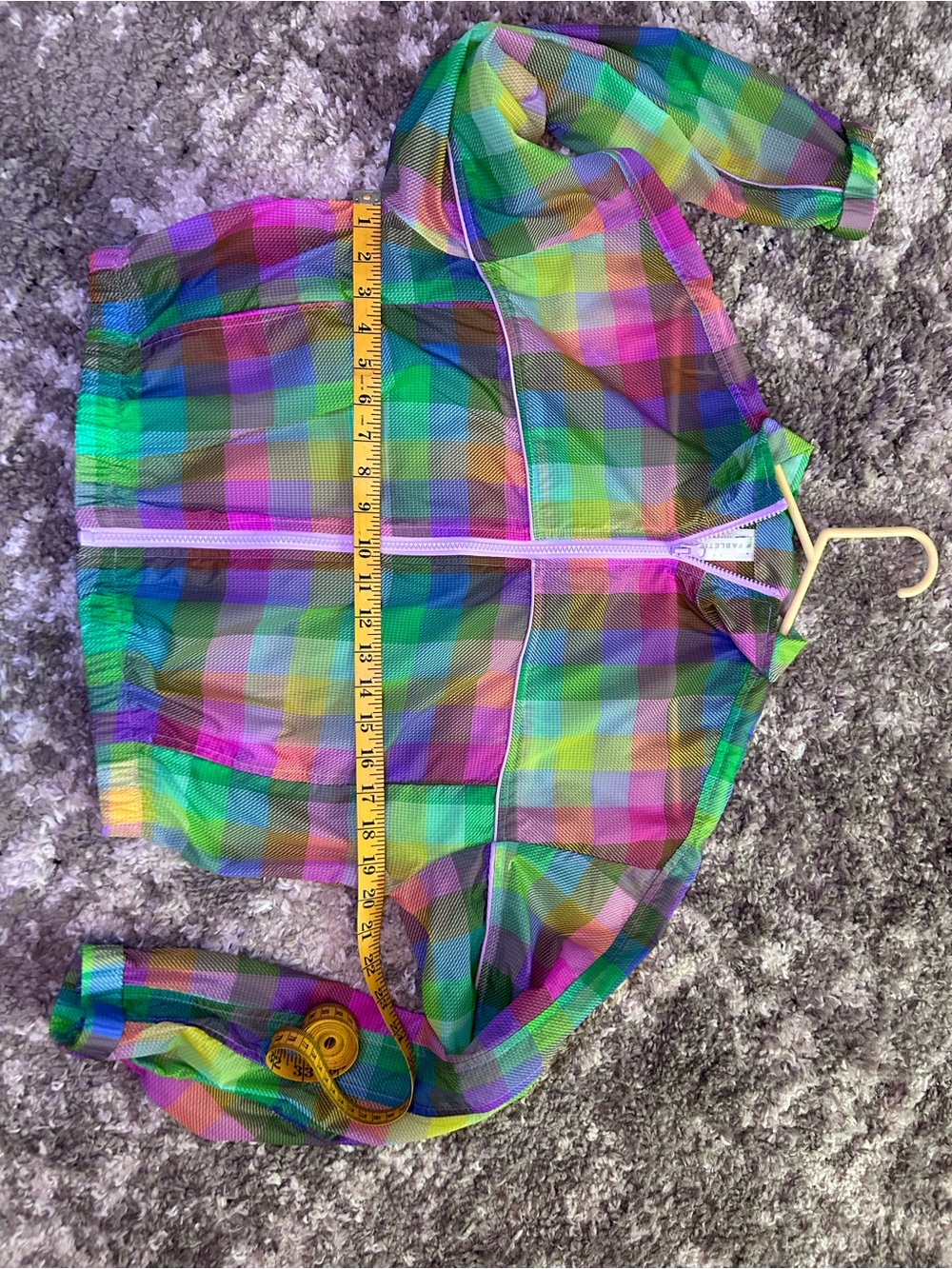 Fabletics Payton Candy Check Cropped Windbreaker